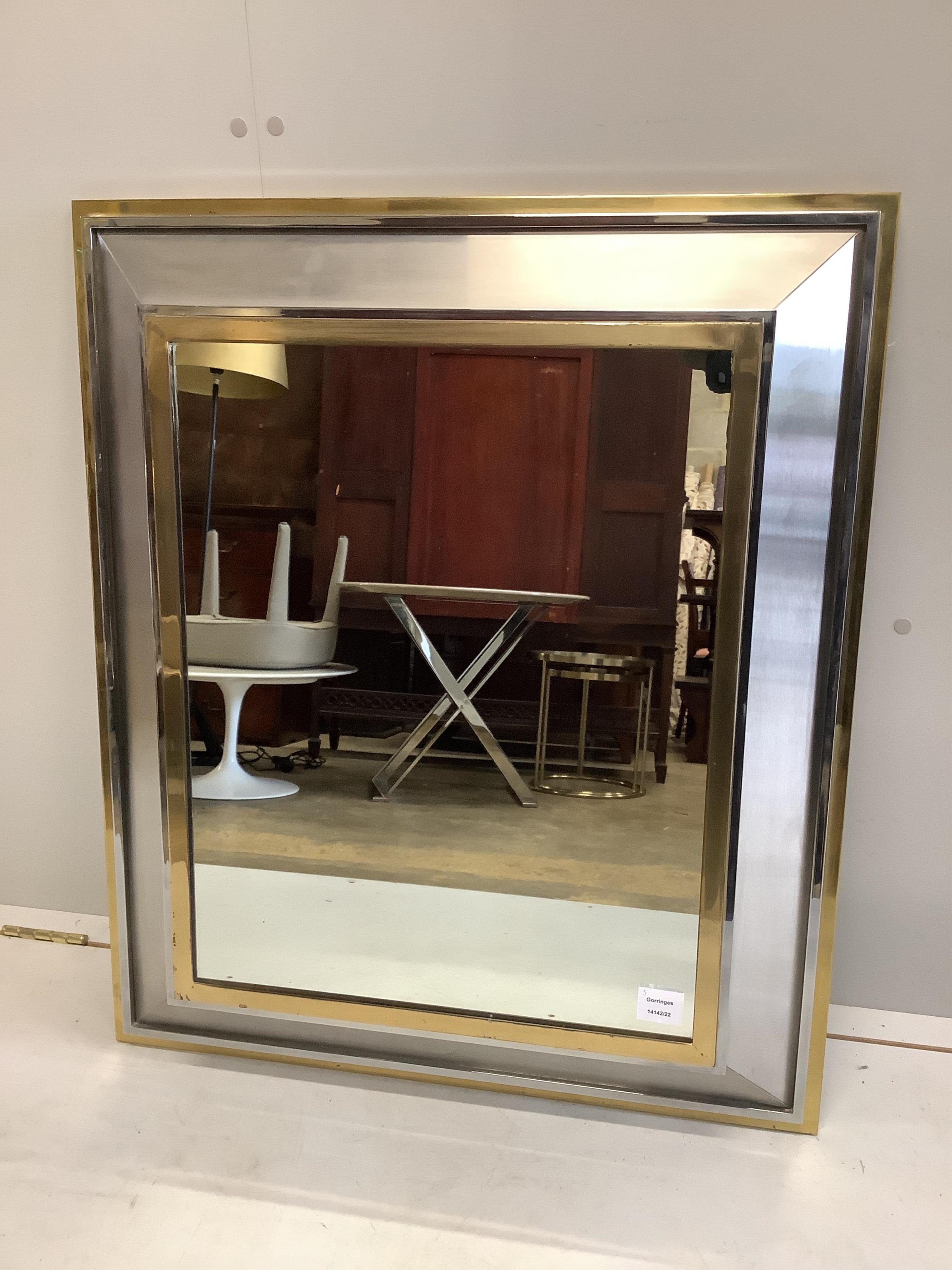 A Contemporary wall mirror by Willy Rizzo, Nice, South of France, width 72cm, height 85cm